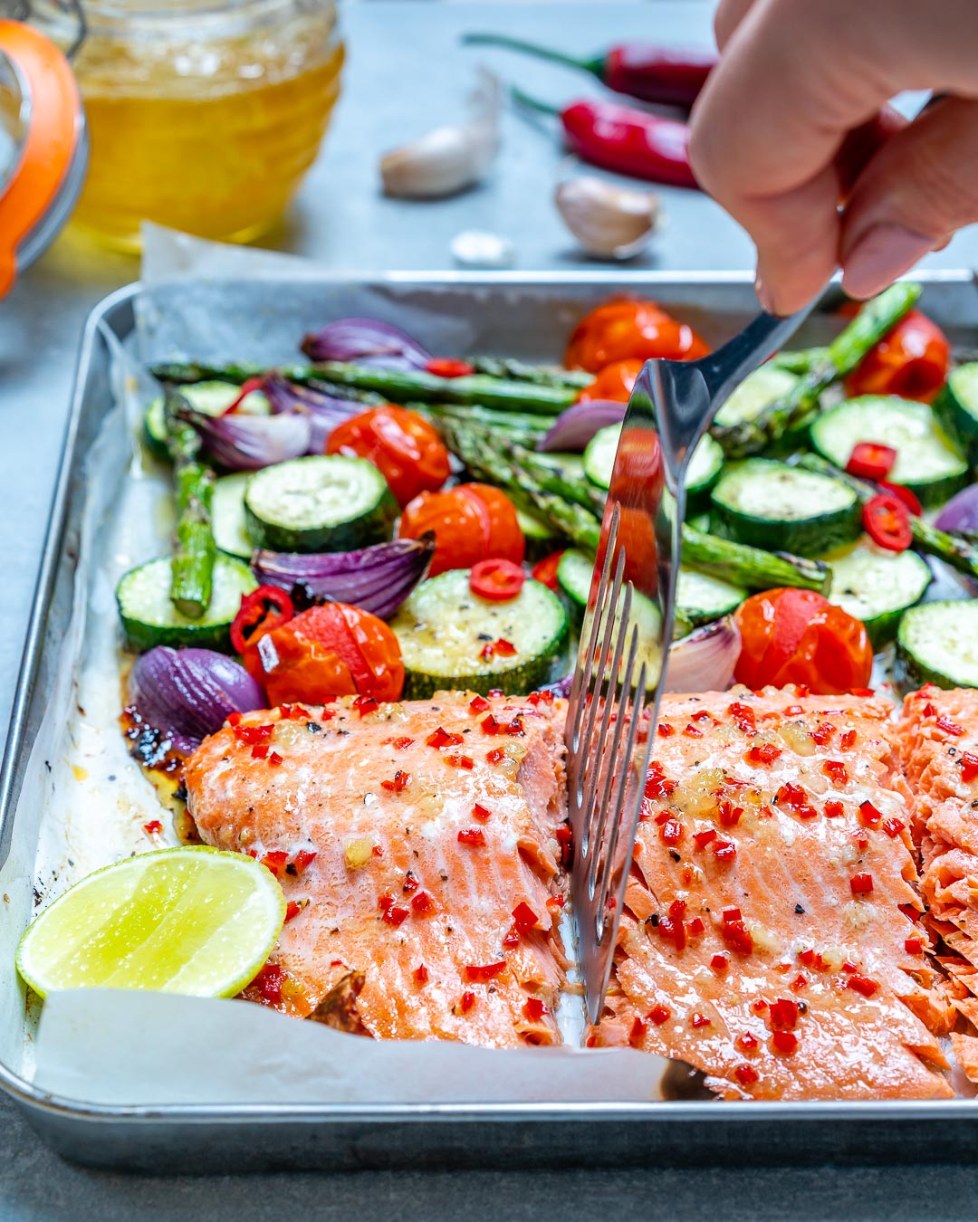 Sheet Pan Chili Lime Salmon and Vegetables