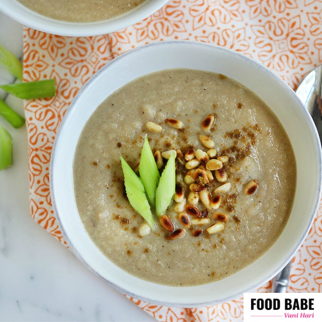 Velvety Cauliflower Soup with Toasted Pine Nuts