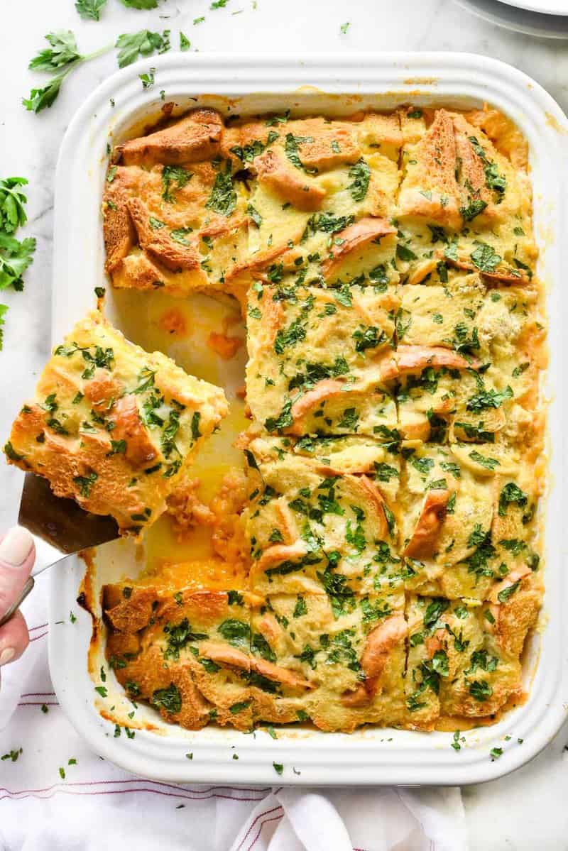 Make-Ahead Ham and Cheese Christmas Morning Casserole